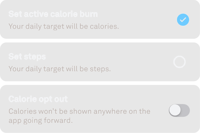 Auro app view of personalized activity goals