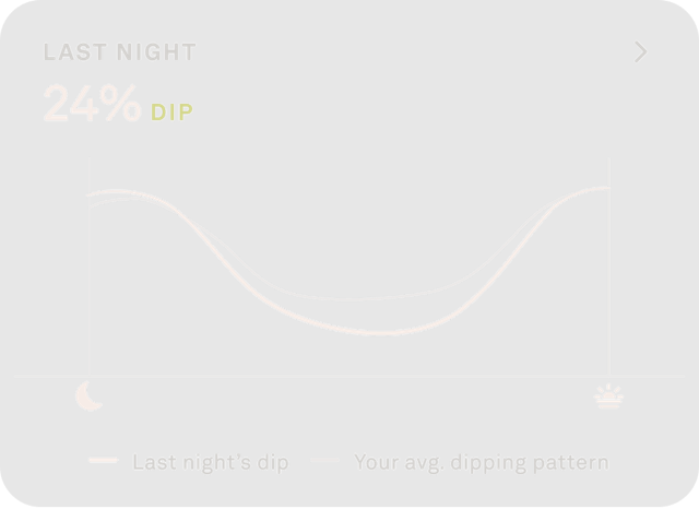 Auro app view of overnight blood pressure patterns