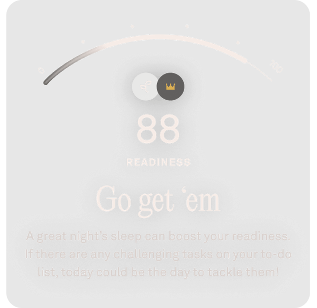 Auro app view of readiness score data