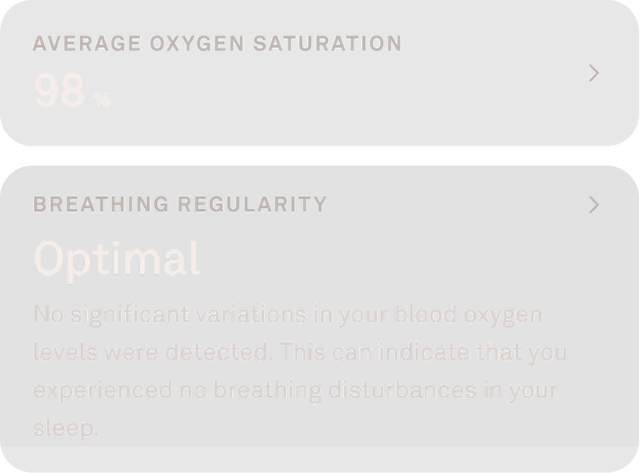 Auro app view of blood oxygen data