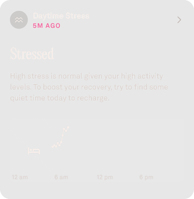 Auro app view of daytime stress data