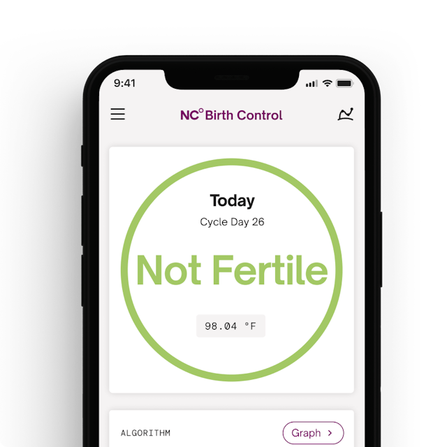 Mobile phone displaying the Natural Cycles app