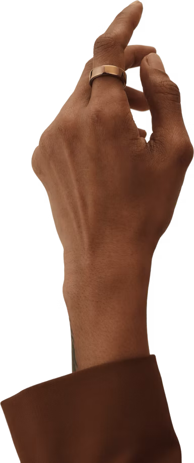 Hand wearing a smart ring